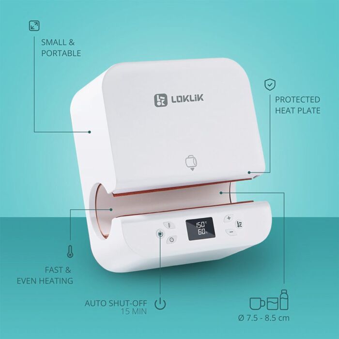 LOKLiK Auto Tumbler Heat Press - White - Afbeelding 3
