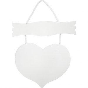 Hart met bordje afmeting 28 cm x 19 cm