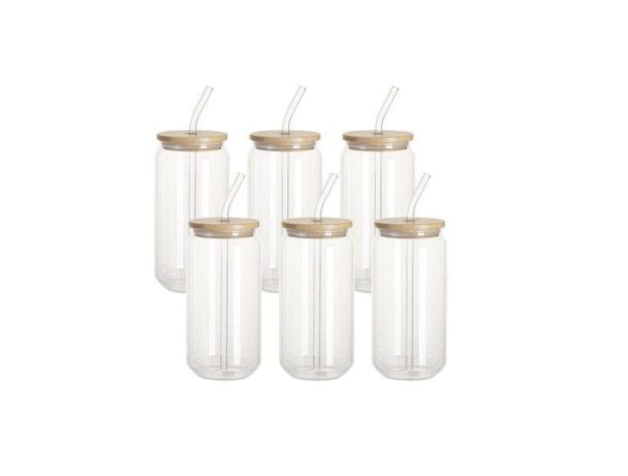 Sublimatie Tumbler 400 ml met een rietje en een bamboe deksel