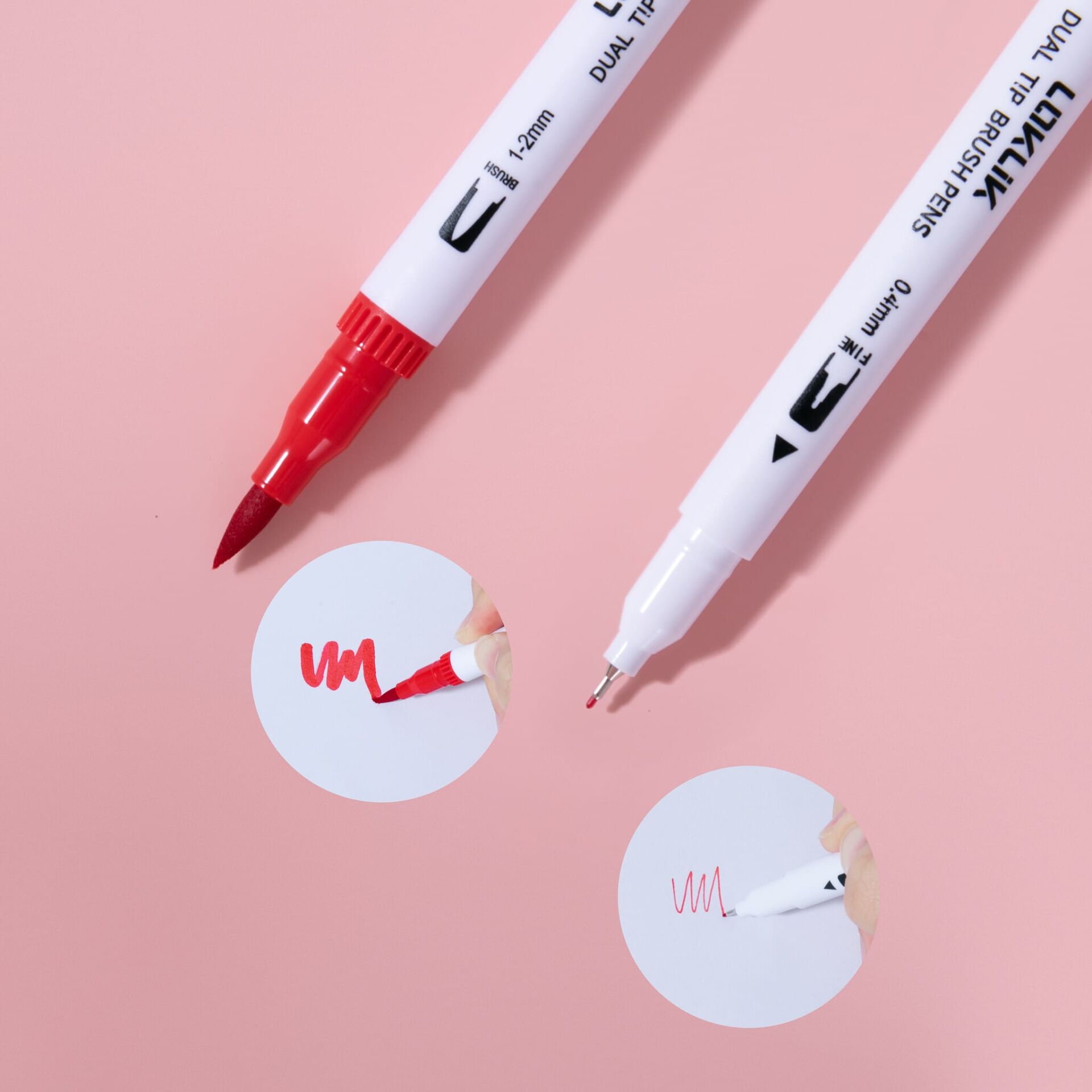 LOKLiK Dual Tip Brush Pens - 12 Colors - Afbeelding 3