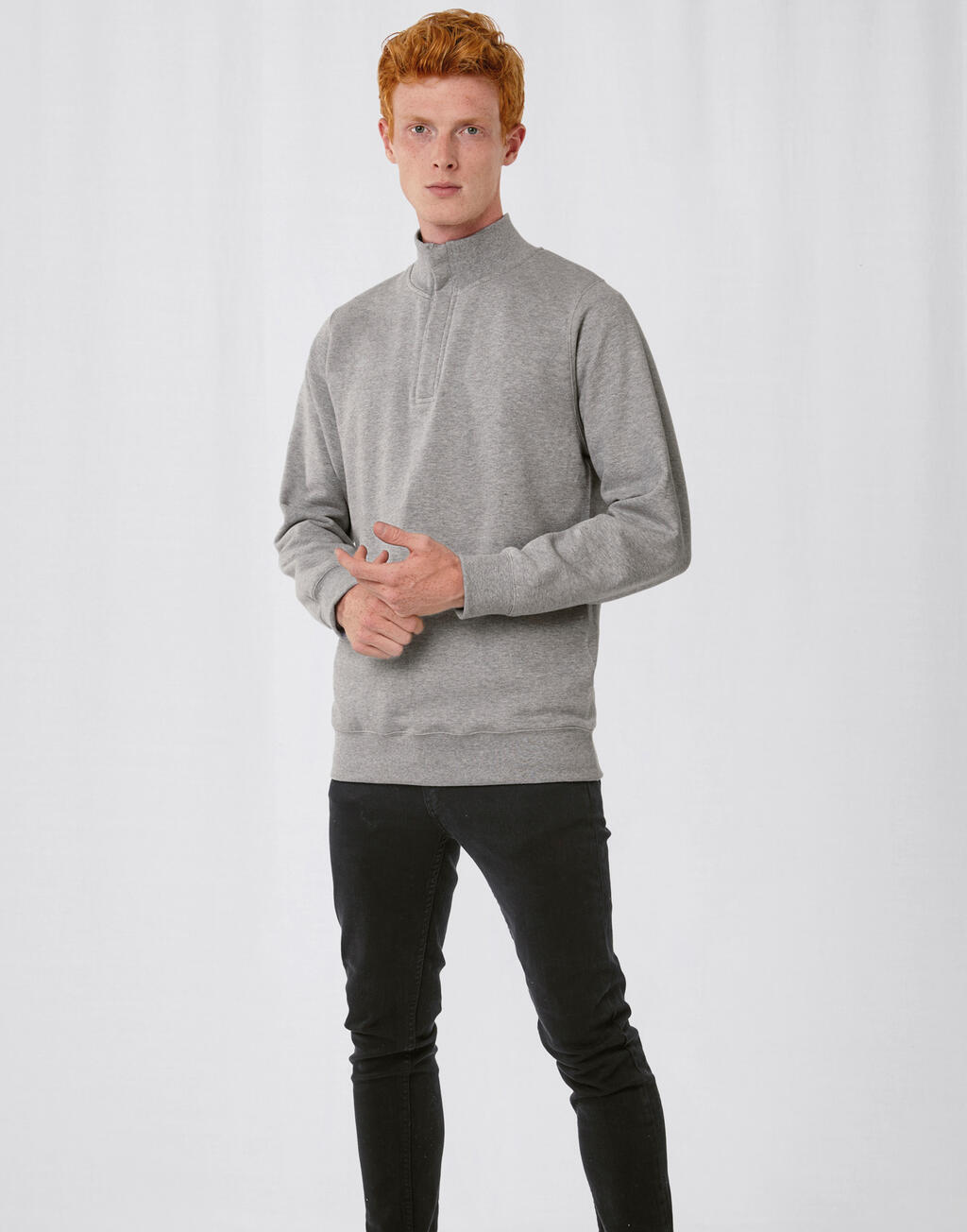 B&C ID.004 Cotton Rich 1/4 Zip Sweat - Afbeelding 2