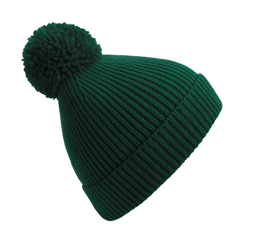 Beechfield Engineered Knit Ribbed Pom Pom Beanie