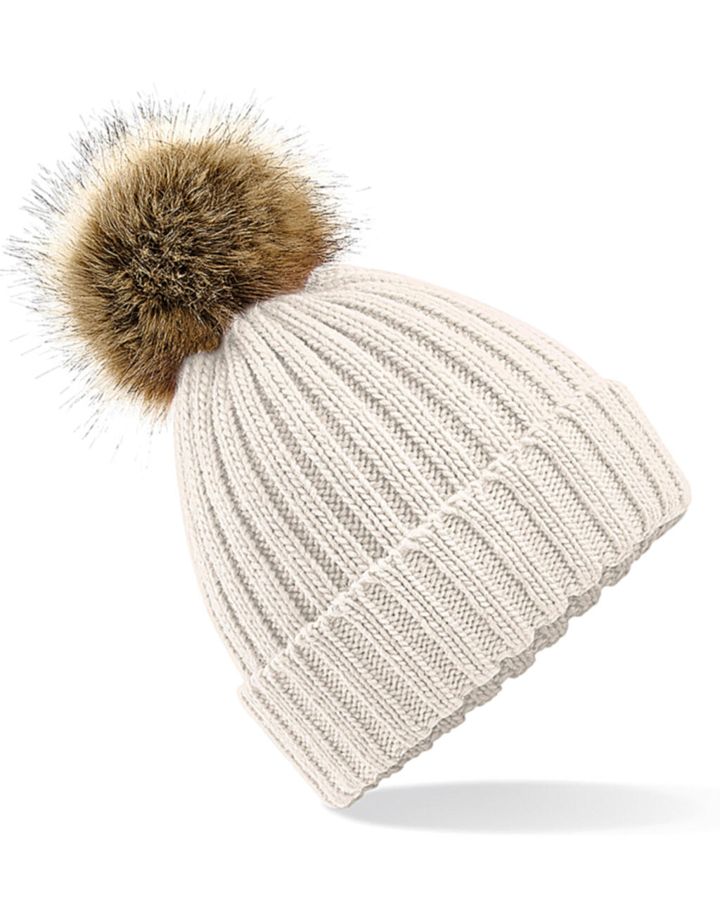 Beechfield Fur Pop Pom Chunky Beanie - Afbeelding 2