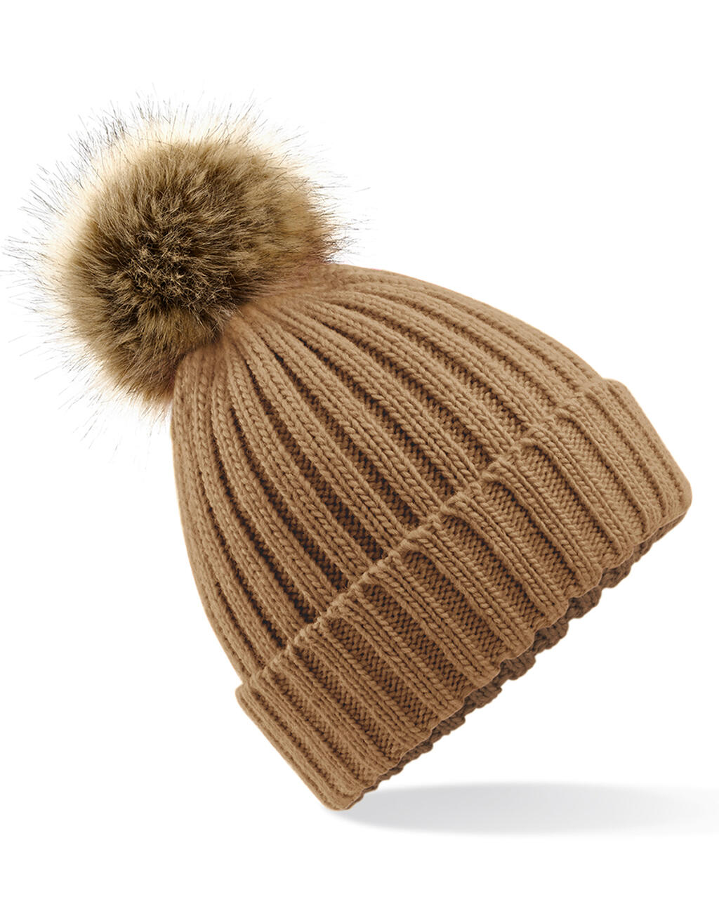 Beechfield Fur Pop Pom Chunky Beanie - Afbeelding 3