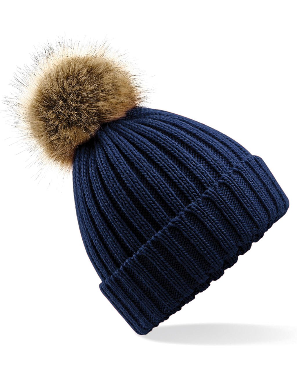 Beechfield Fur Pop Pom Chunky Beanie - Afbeelding 4
