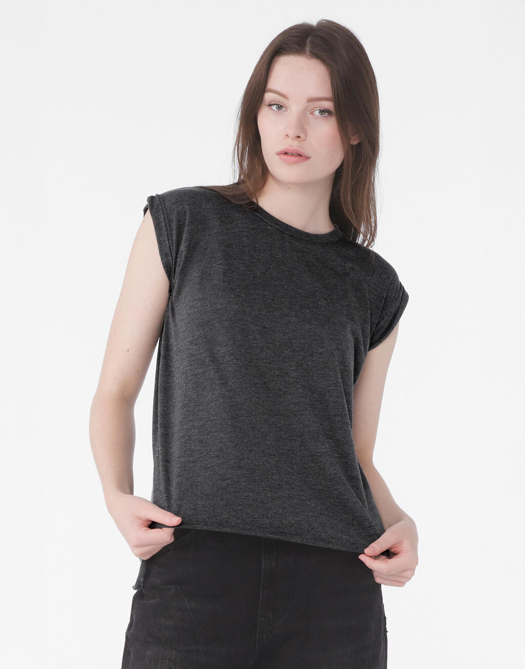 Bella+Canvas Women's Flowy Muscle Tee Rolled Cuff - Afbeelding 2