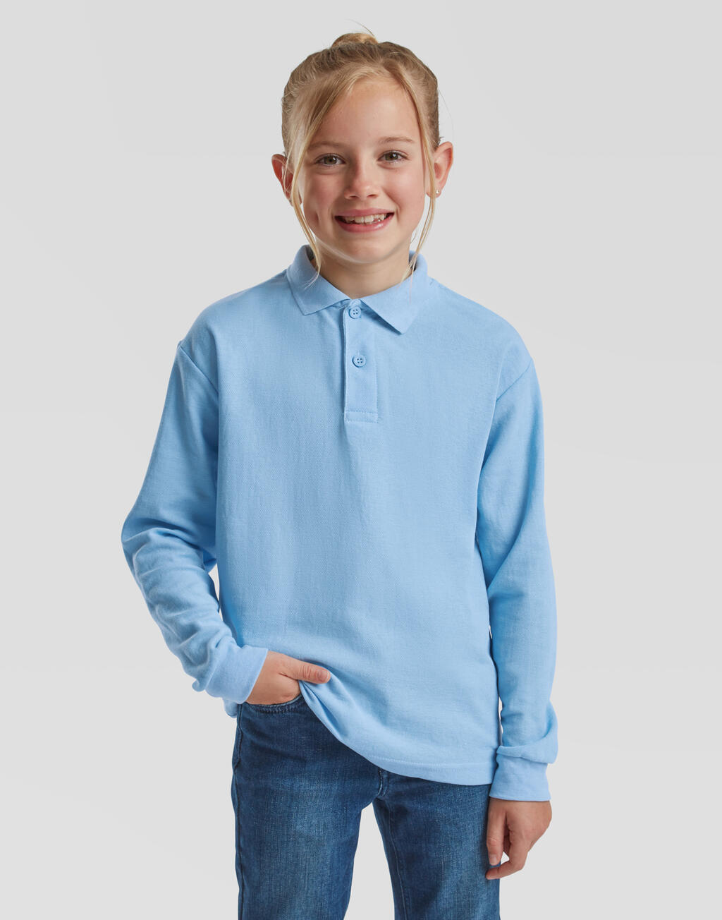 Fruit of the Loom Kids 65/35 Long Sleeve Polo