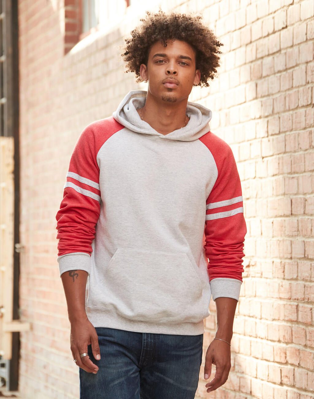 Jerzees NuBlend Varsity Colour-Block Hooded Sweatshirt