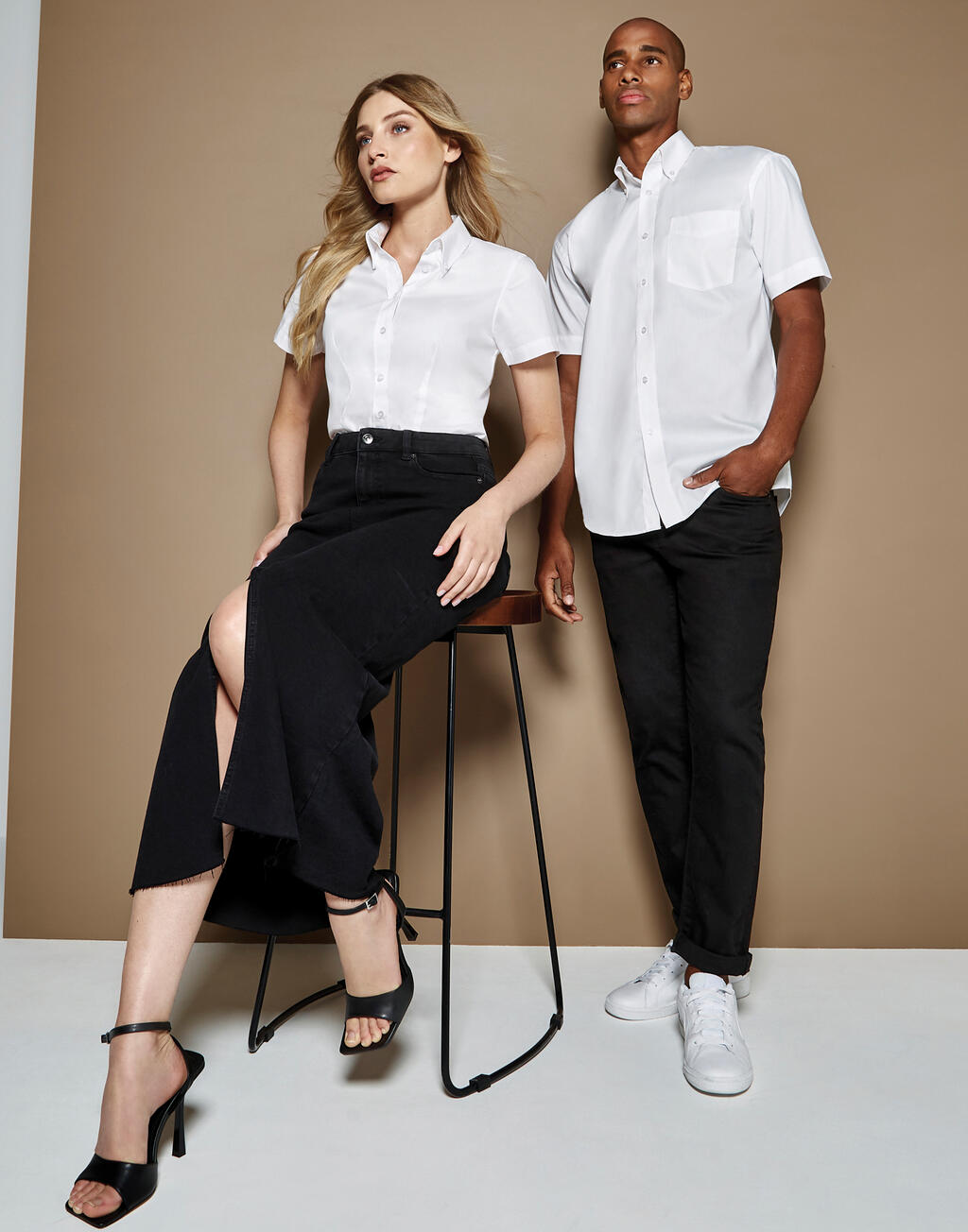 Kustom Kit Women's Tailored Fit Premium Oxford Shirt SSL - Afbeelding 3