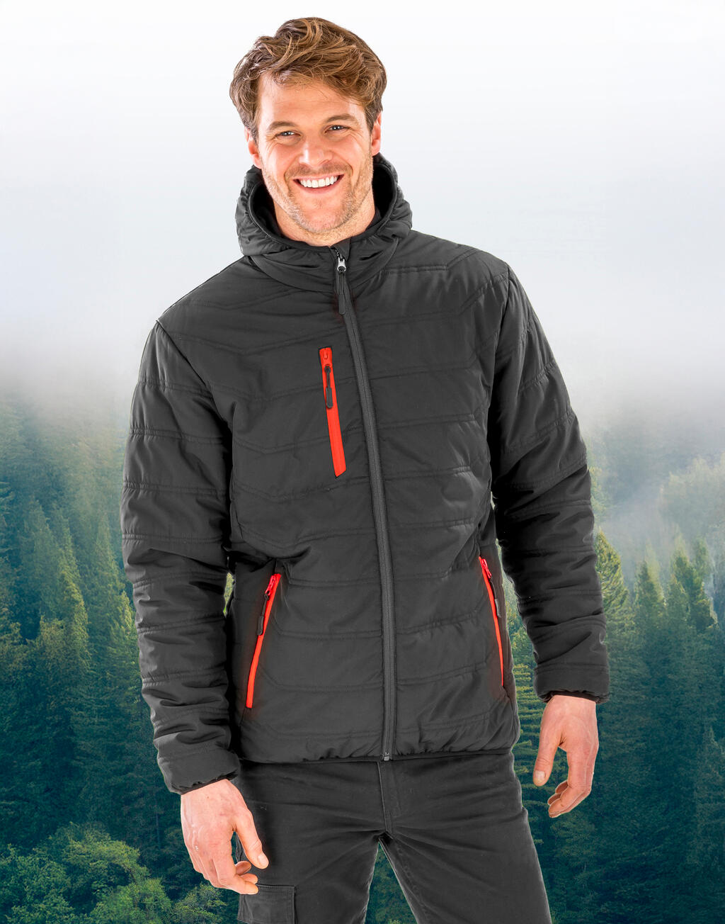 Result Recycled Black Compass Padded Winter Jacket - Afbeelding 3