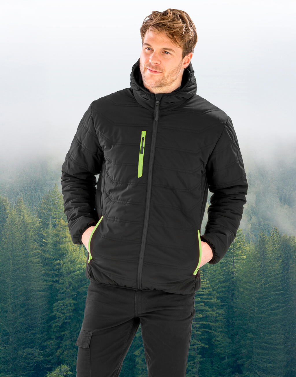 Result Recycled Black Compass Padded Winter Jacket - Afbeelding 5