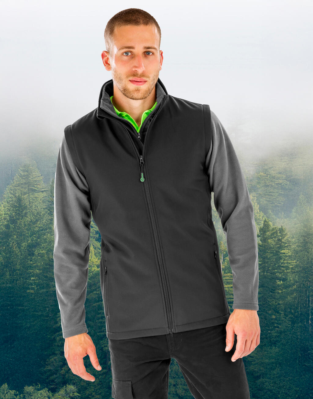 Result Recycled Men's Recycled 2-Layer Printable Softshell B/W - Afbeelding 3