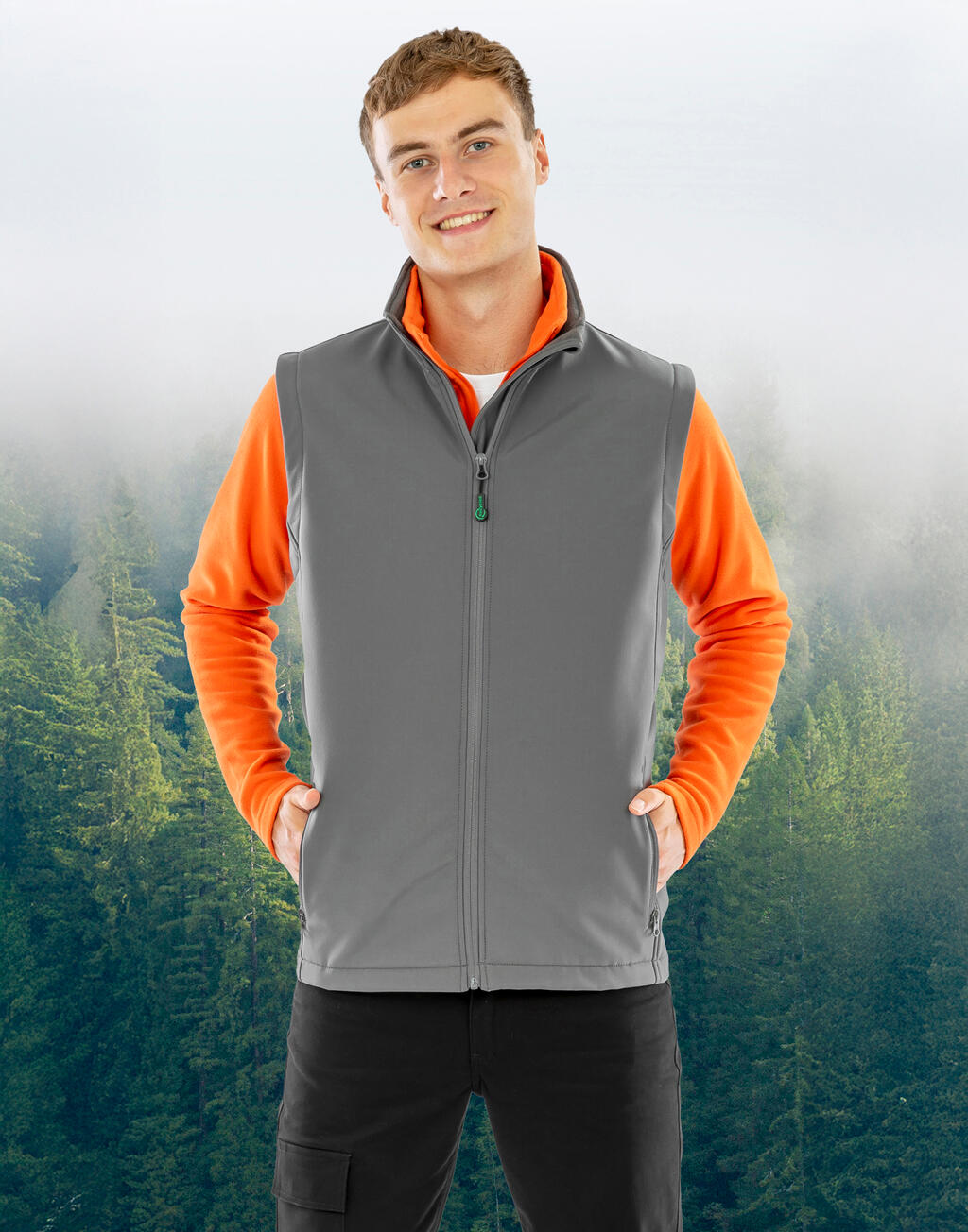 Result Recycled Men's Recycled 2-Layer Printable Softshell B/W - Afbeelding 5