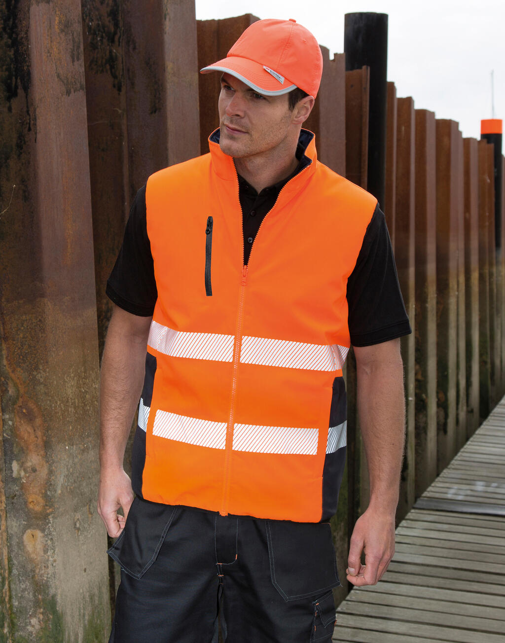 Result Safe-Guard Reversible Soft Padded Safety Gilet