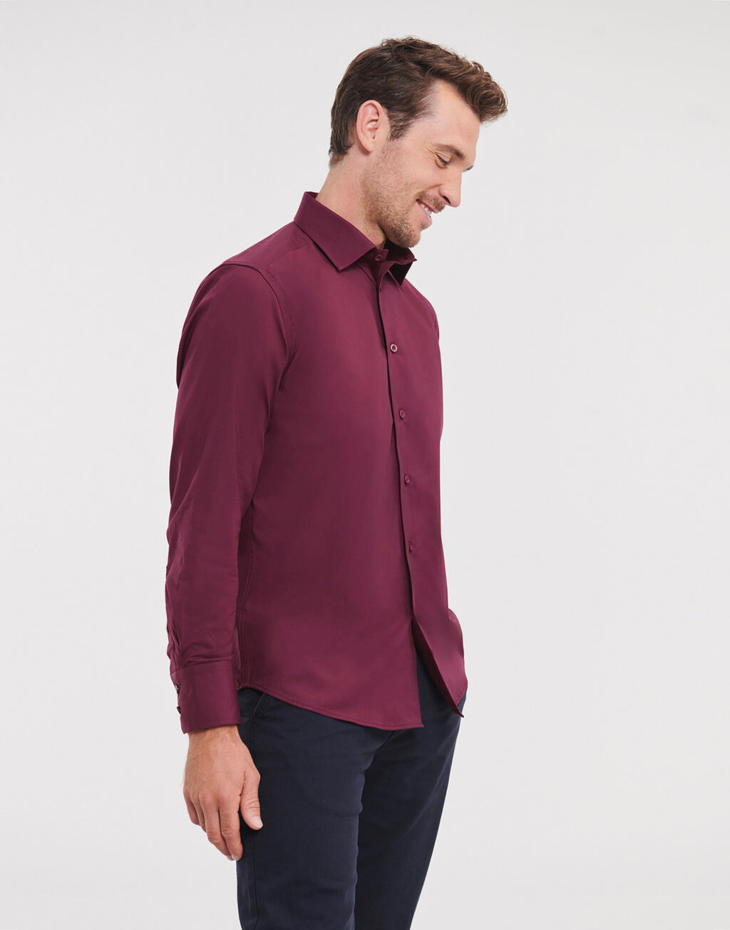 Russell Collection Fitted Long Sleeve Stretch Shirt - Afbeelding 2