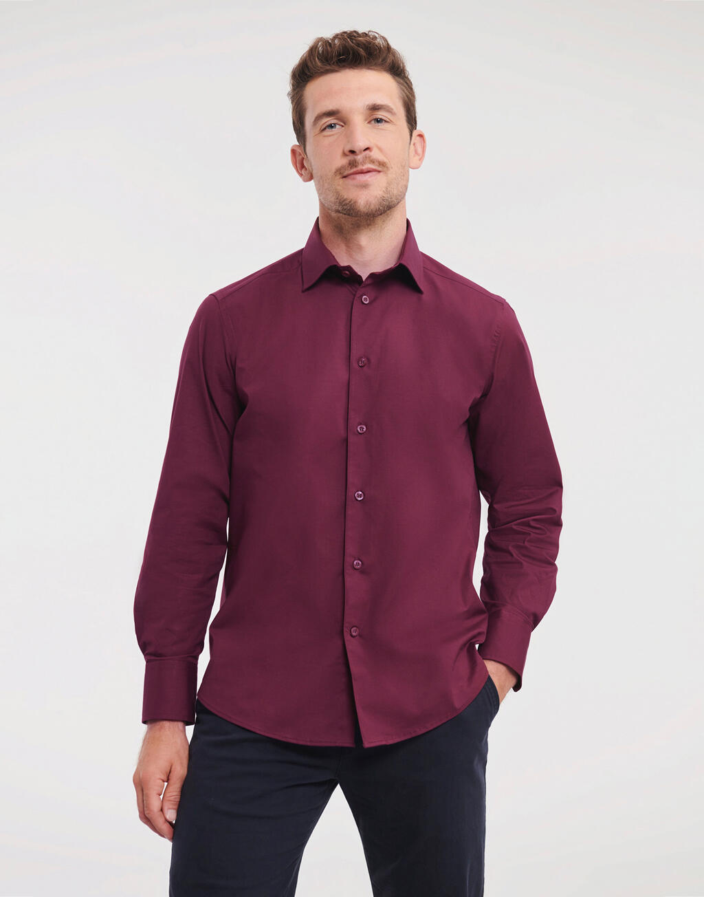 Russell Collection Fitted Long Sleeve Stretch Shirt