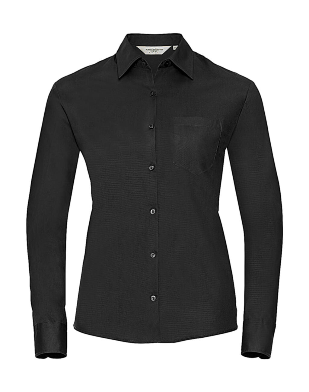 Russell Collection Ladies' Cotton Poplin Shirt LS - Afbeelding 5