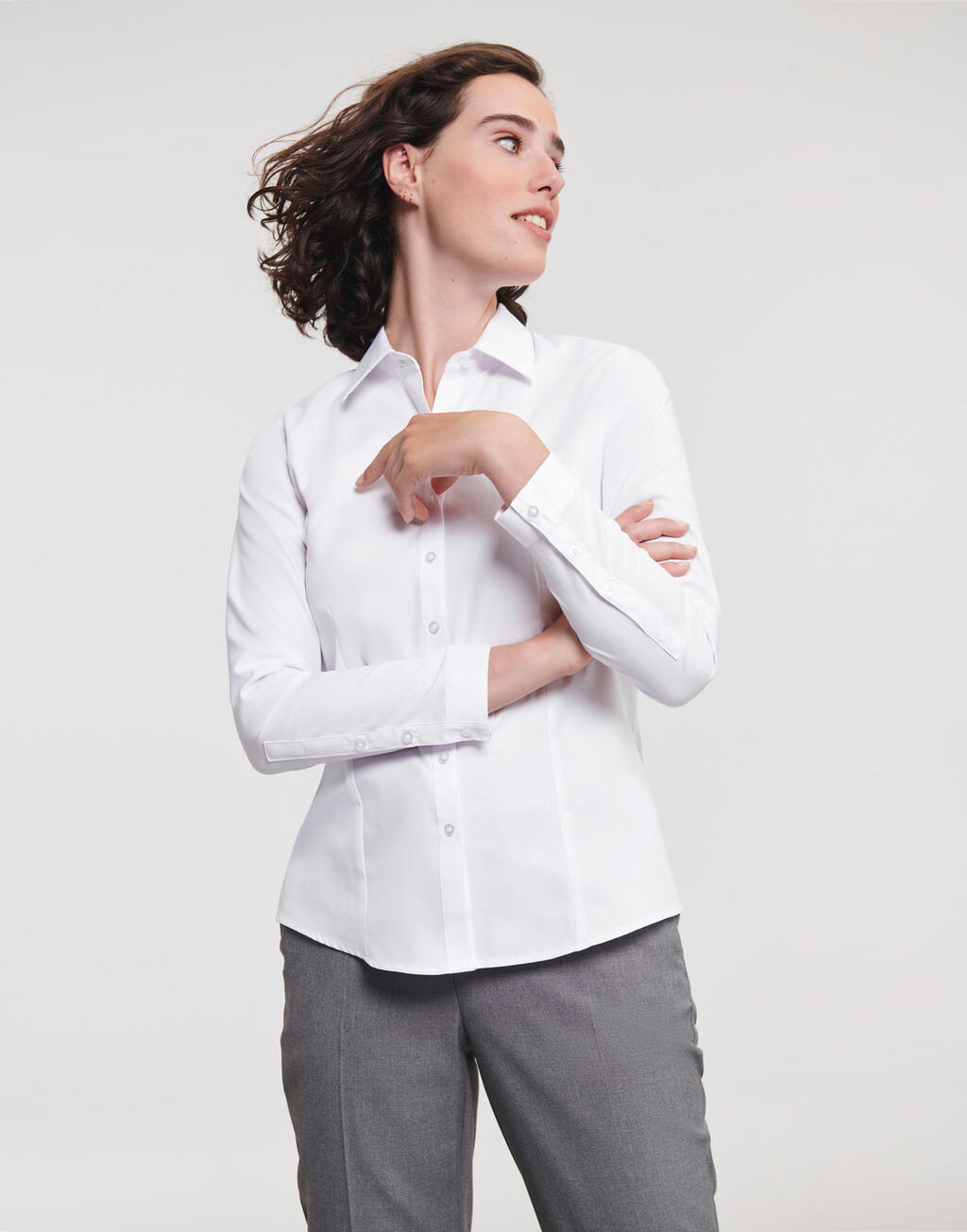 Russell Collection Ladies’ LS Herringbone Shirt