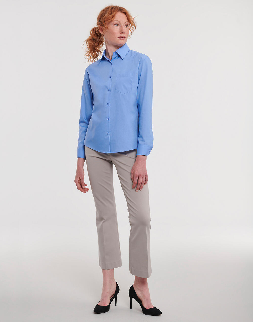 Russell Collection Ladies' LS Poplin Shirt - Afbeelding 3