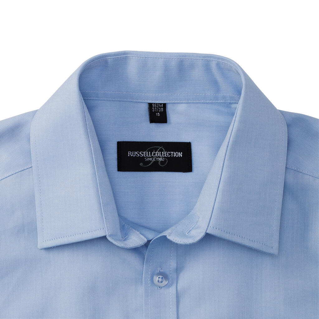 Russell Collection Men's LS Herringbone Shirt - Afbeelding 9