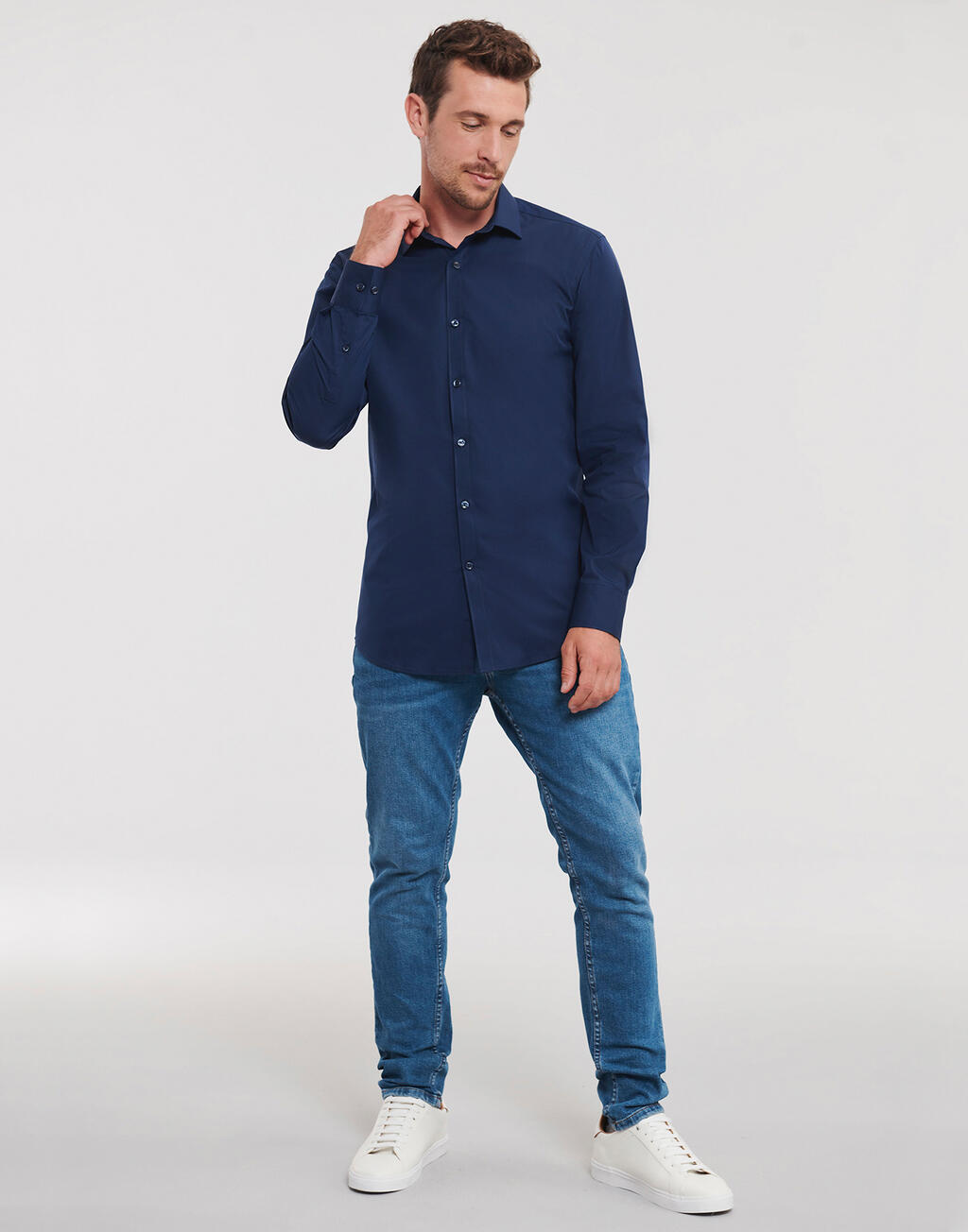 Russell Collection Men's LS Ultimate Stretch Shirt - Afbeelding 3