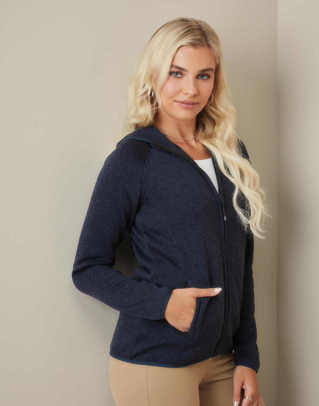 Stedman Lux Hooded Knit Fleece Jacket for women