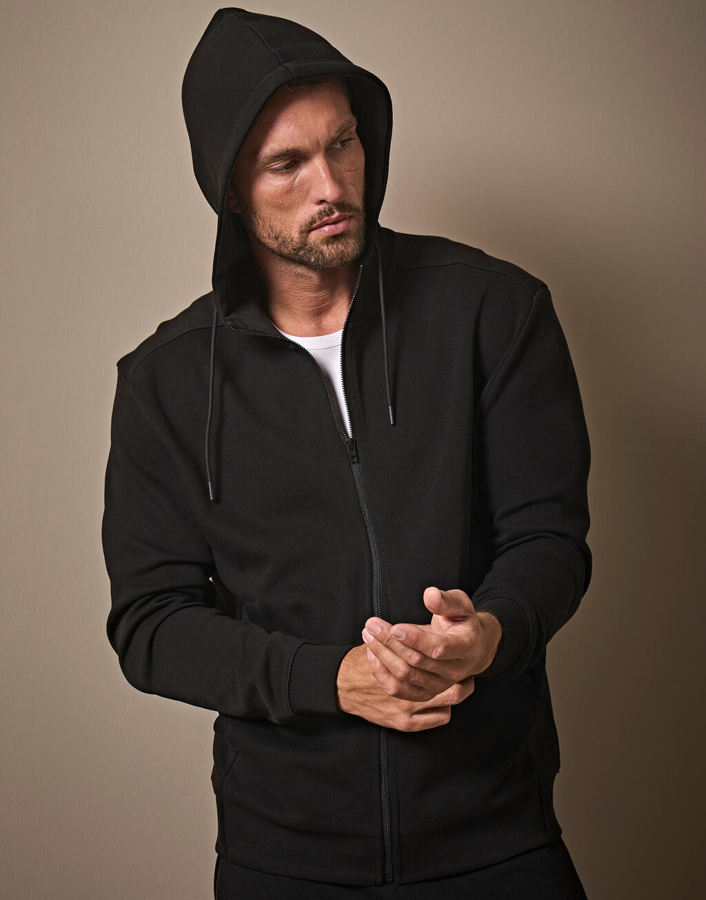 Tee Jays Ribbed Interlock Hooded Full Zip