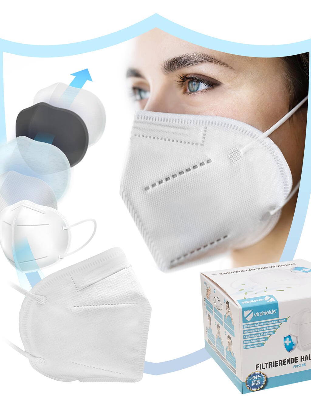 Virshields Filtering half mask FFP2 5-ply