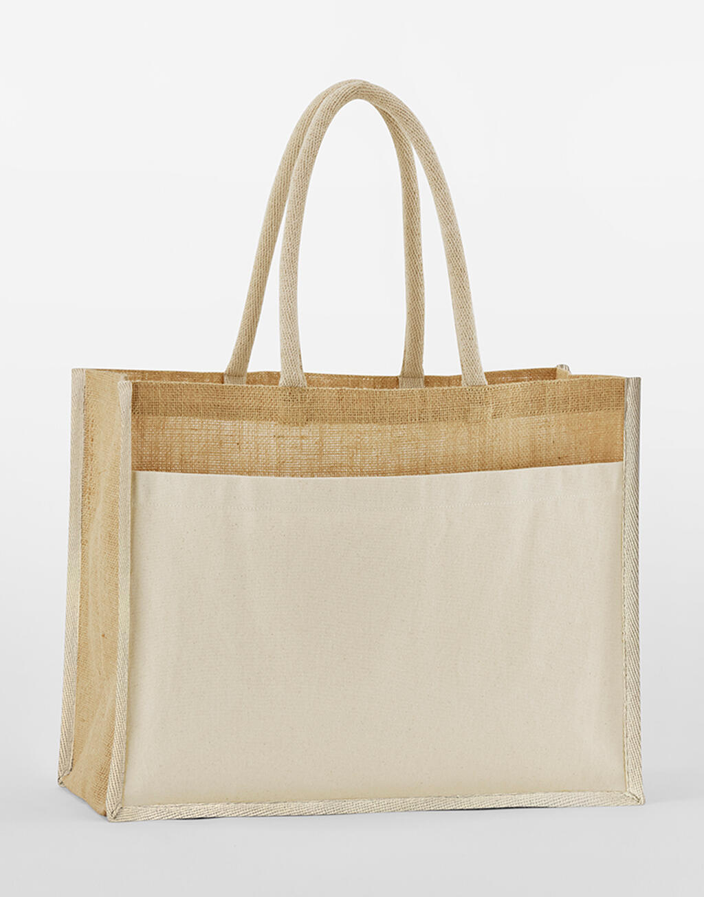 Westford Mill Cotton Pocket Natural Starched Jute Shopper - Afbeelding 5