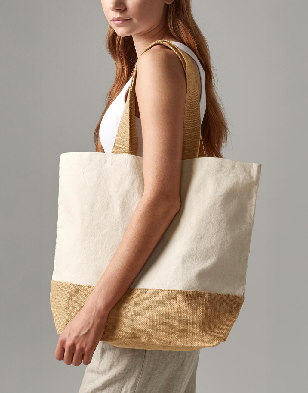 Westford Mill Jute Base Canvas Tote