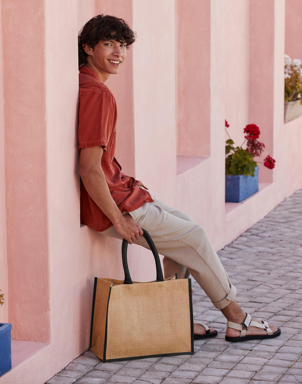 Westford Mill Natural Starched Jute Classic Shopper