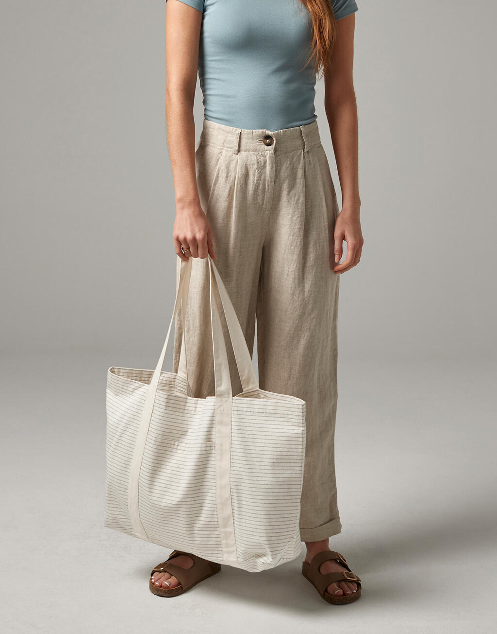 Westford Mill Striped Organic Cotton Shopper - Afbeelding 4