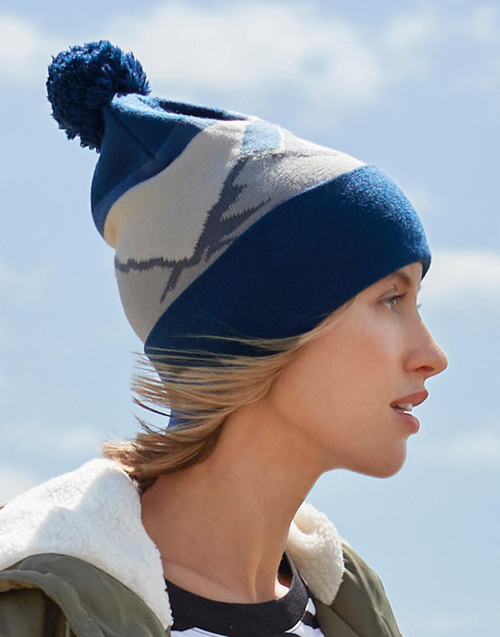 Beechfield Mountain Peaks Pom Pom Beanie - Afbeelding 2
