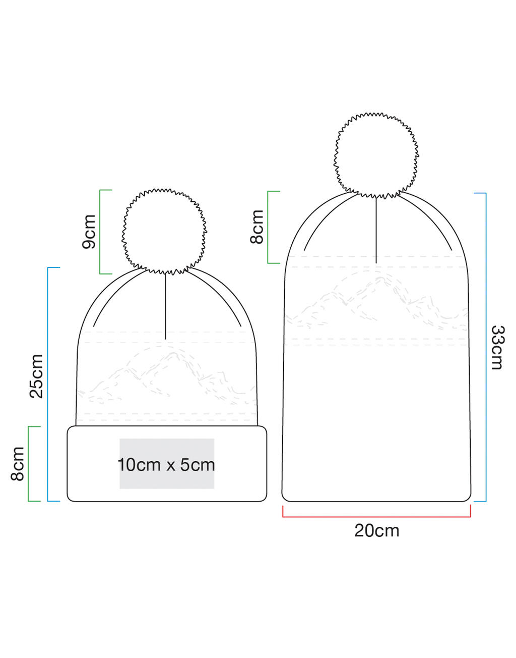 Beechfield Mountain Peaks Pom Pom Beanie - Afbeelding 6