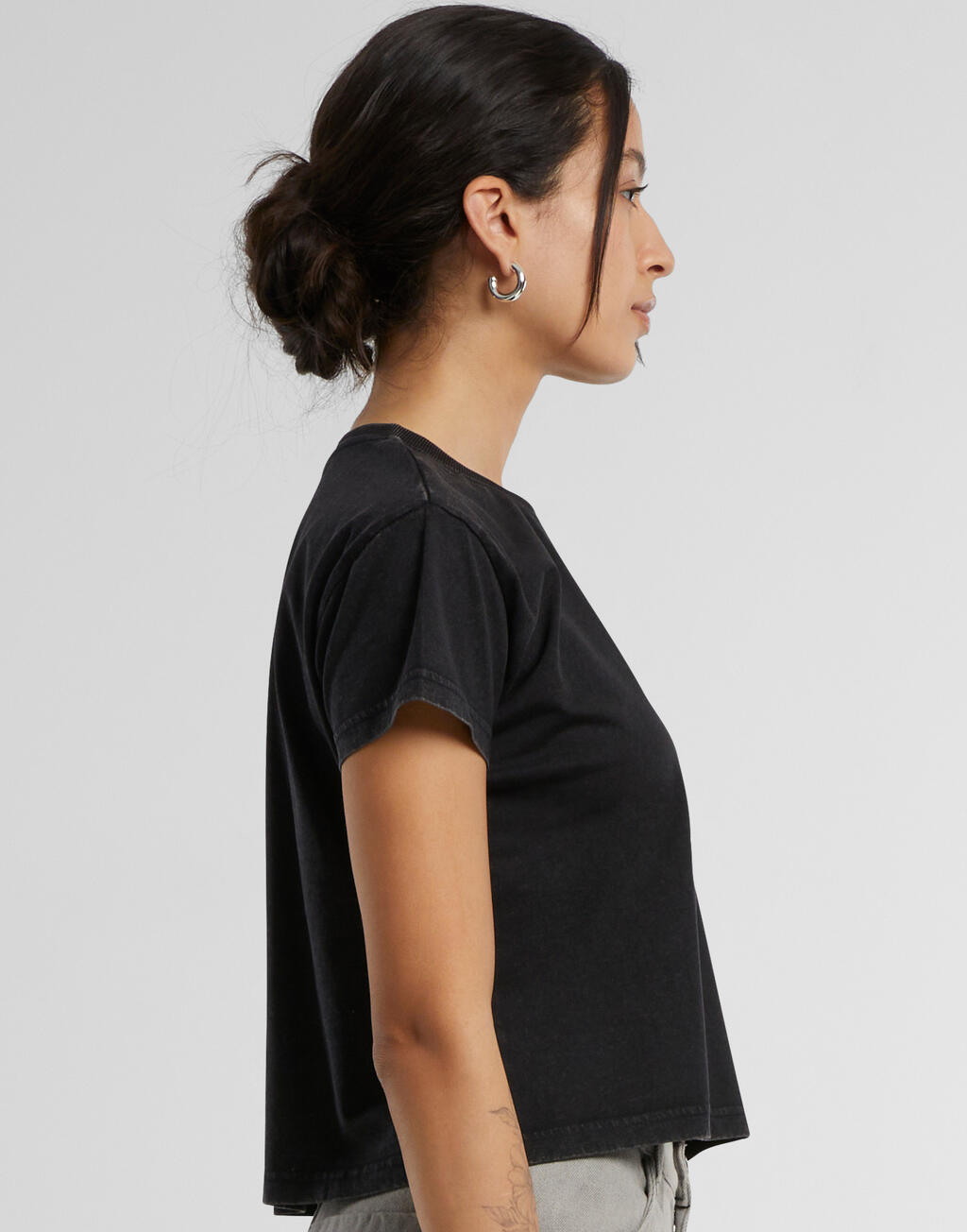 Build Your Brand Ladies Vintage Cropped Tee - Afbeelding 3