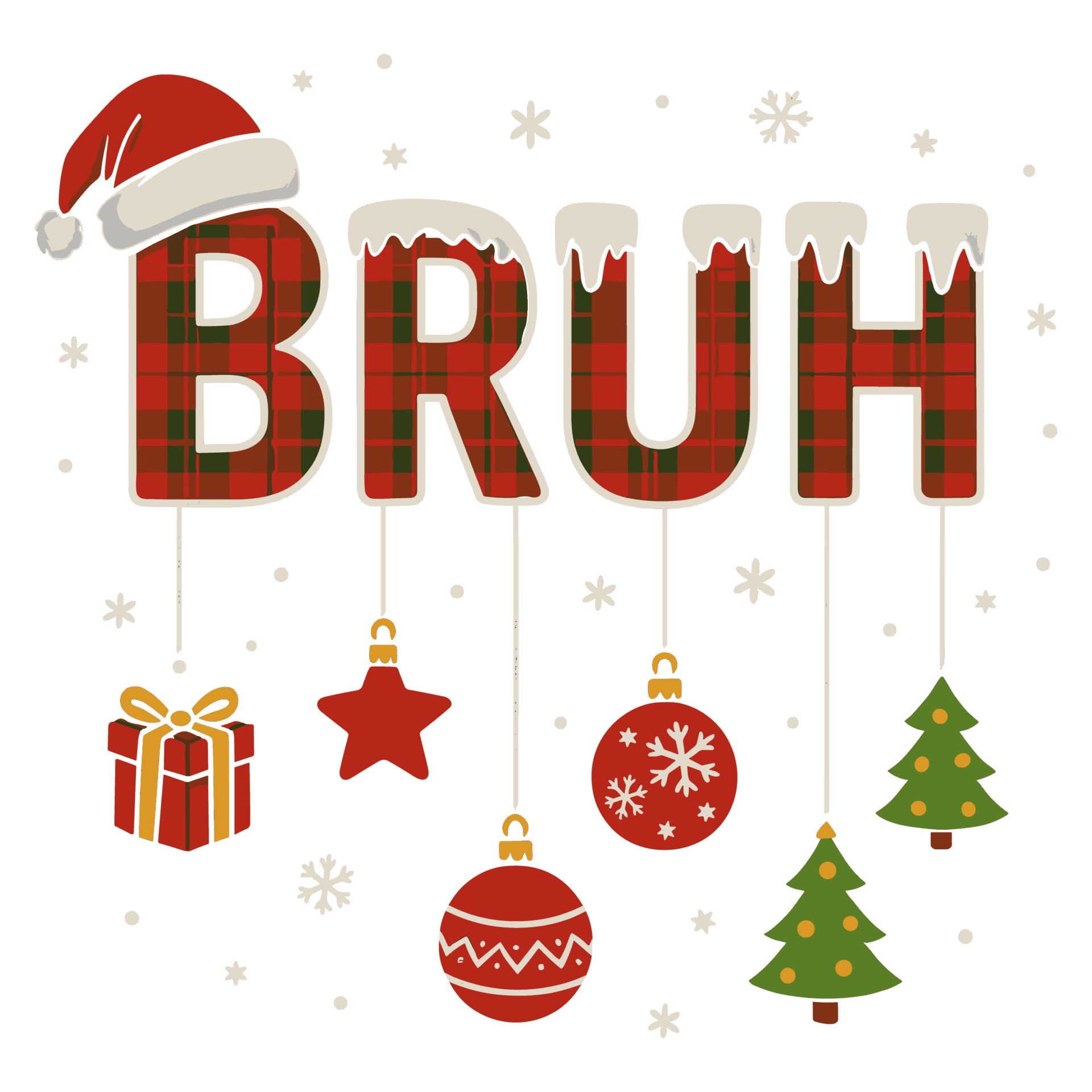 DTF Design kant en klaar – Bruh Christmas Funny CH0020