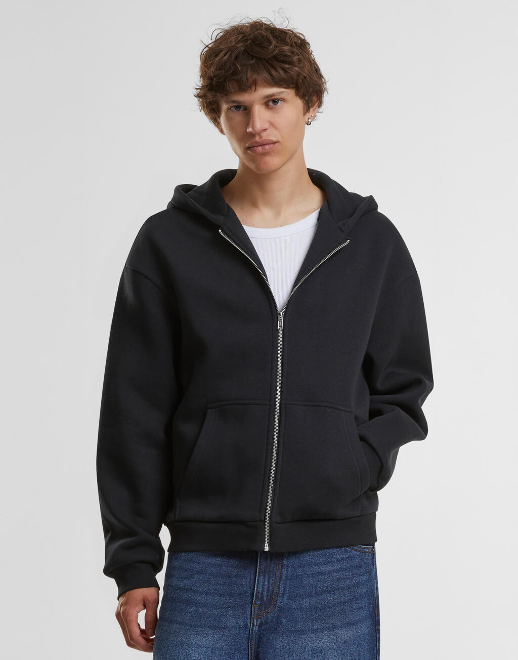 Build Your Brand Fluffy Zip Hoody