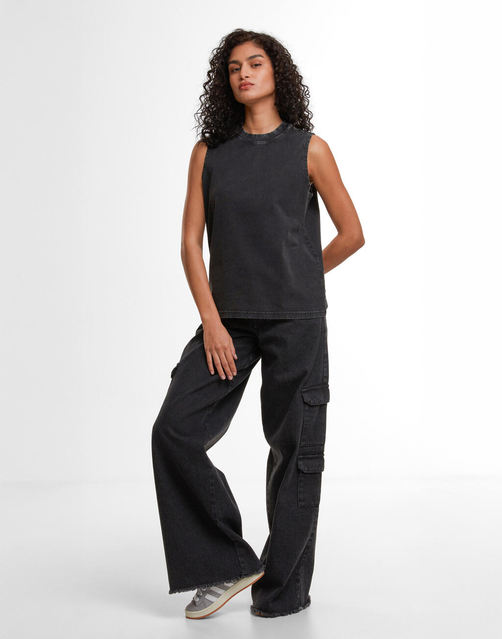 Build Your Brand Ladies Vintage Washed Sleeveless Tee