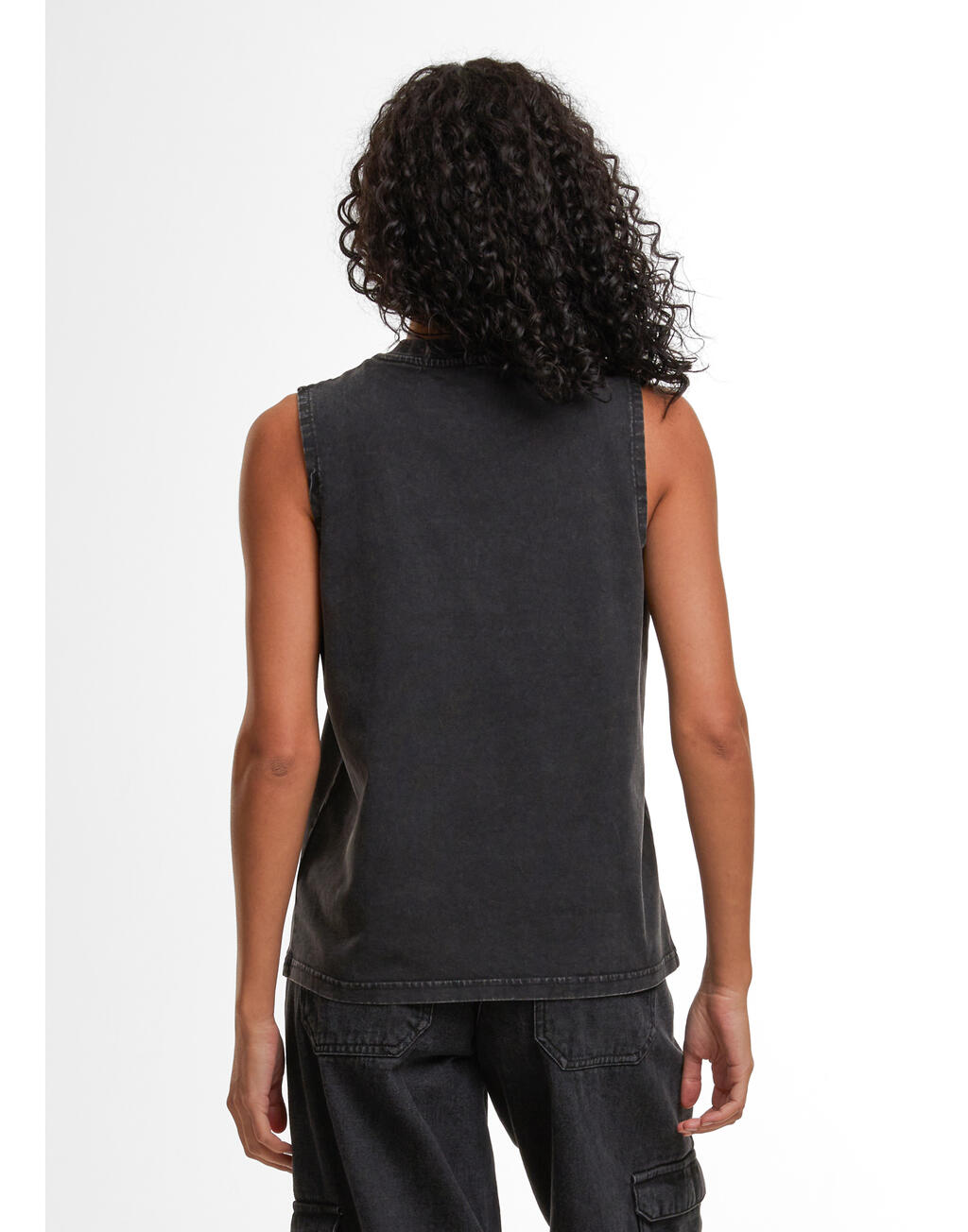 Build Your Brand Ladies Vintage Washed Sleeveless Tee