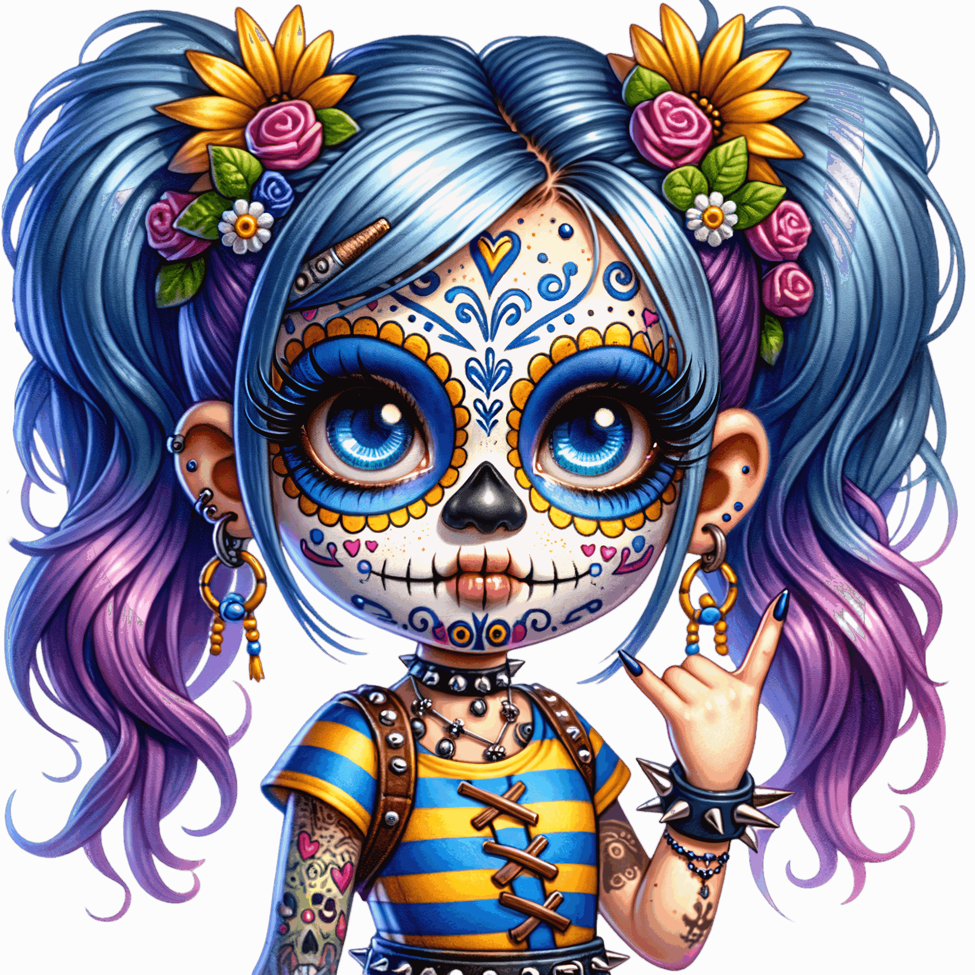 DTF Design kant en klaar – Punk Girl P0001