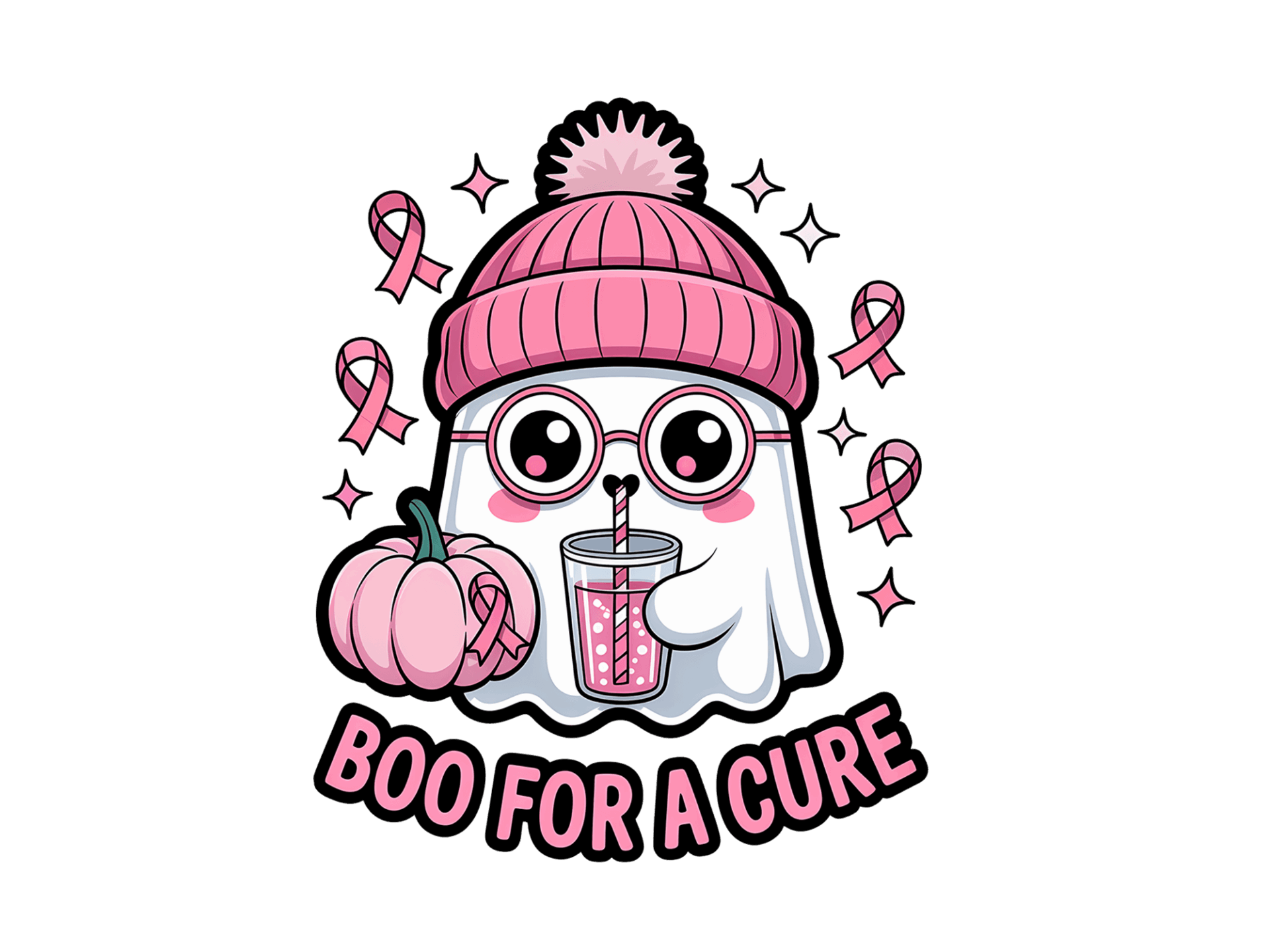 DTF Design kant en klaar –Boo before the cure Breast Cancer A0003
