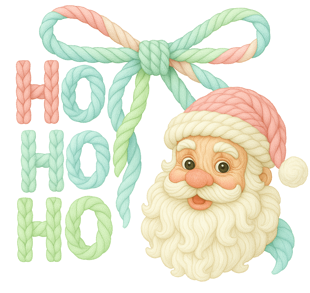 DTF Design kant en klaar –Christmas Ho Ho Ho Pastel CH0018