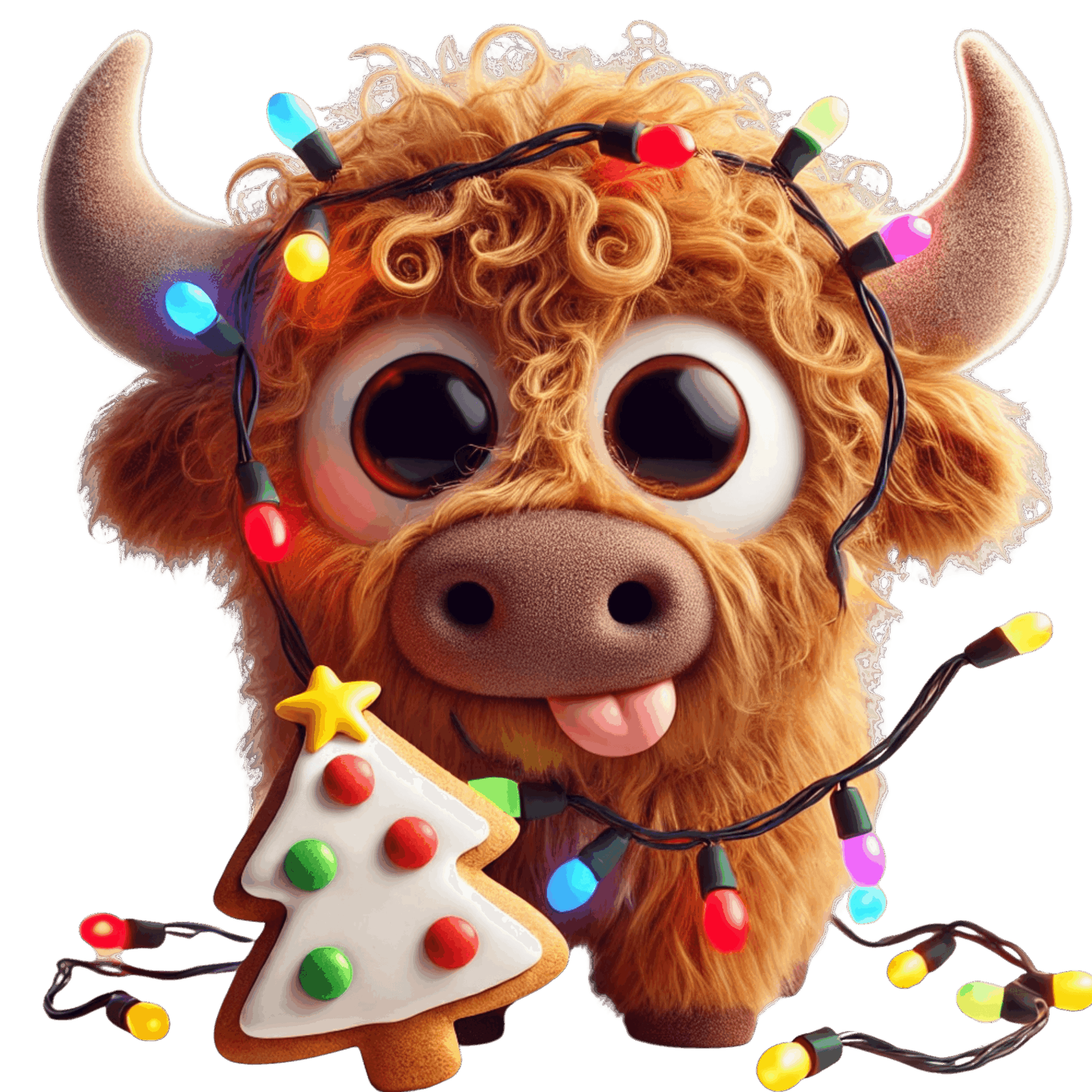 DTF Design kant en klaar – Funny Highland Cow CH0019