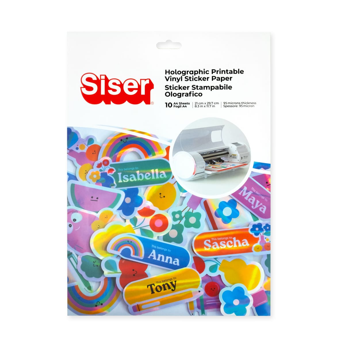 Siser craft pack sticker Holographic printable vinyl- 10 sheets